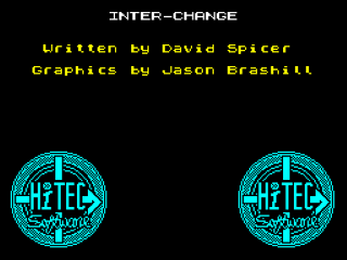 Insector Hecti in the Interchange title screen for ZX Spectrum